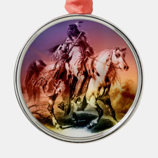 Indianeramerikaner Silbernes Ornament (Vorne)
