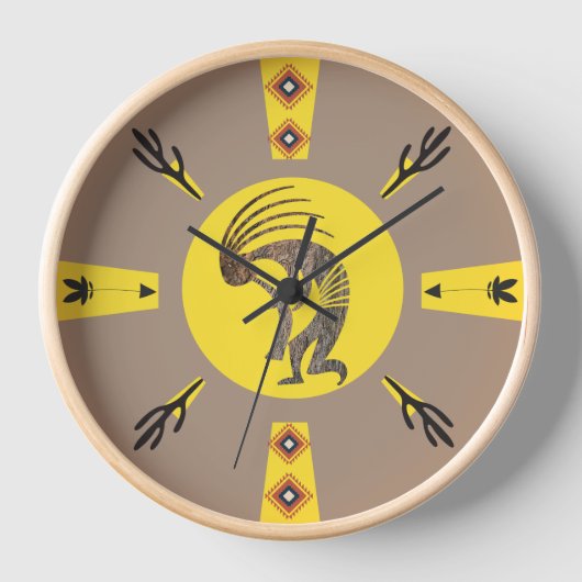 Indianeramerikaner Southwestern Sun Kokopelli Uhr (Vorderseite)