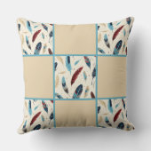 Indianeramerikaner Südwestfeather Quilt Muster Kissen (Rückseite)