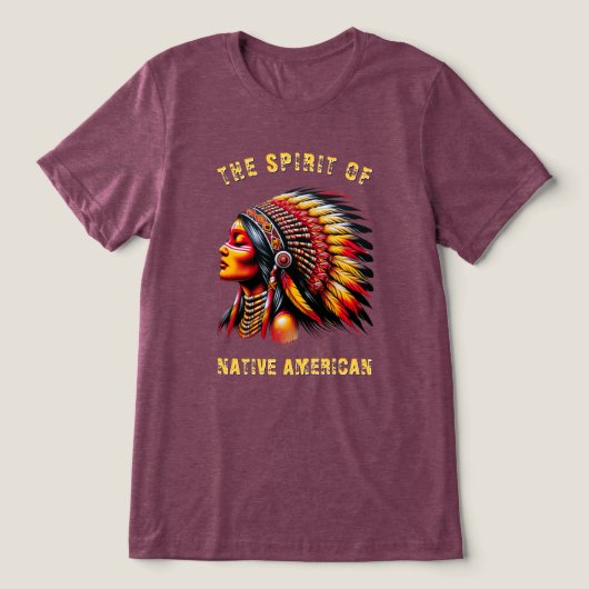 Indianeramerikaner Tri-Blend Shirt (Design Vorderseite)