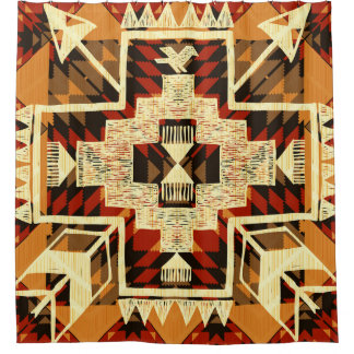 Indianeramerikaner, Vintag handGezeichnet Abstrakt Duschvorhang