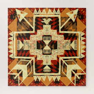 Indianeramerikaner, Vintag handGezeichnet Abstrakt Puzzle