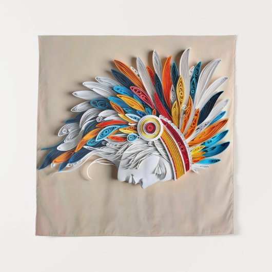 Indianeramerikaner Wandteppich (Vorderseite (Horizontal))