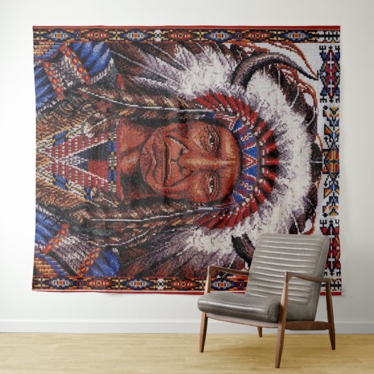 Indianeramerikaner Wandteppich (Beispiel (Horizontal))
