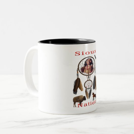 Indianeramerikaner Zweifarbige Tasse (Vorderseite Links)