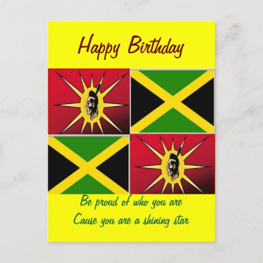 Indianeramerikanisch-jamaikanisch Postkarte (Vorderseite)