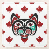 Indianeramerikanisch Red Schwarz-weiß Vector Art K Glasuntersetzer (Vorderseite)