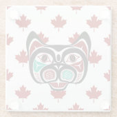 Indianeramerikanisch Red Schwarz-weiß Vector Art K Glasuntersetzer (Rückseite)