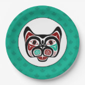 Indianeramerikanisch Red White Black Haida Kitty Pappteller (Vorderseite)