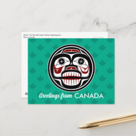 Indianeramerikanisch Rotes Schwarzes Haida Art Wee Postkarte