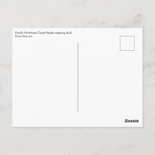 Indianeramerikanisch Rotes Schwarzes Haida Art Wee Postkarte (Rückseite)