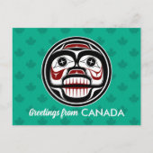 Indianeramerikanisch Rotes Schwarzes Haida Art Wee Postkarte (Vorderseite)