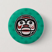 Indianeramerikanisch Rotes Schwarzes Haida Wachtsc Button (Vorderseite)