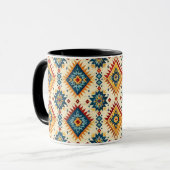 Indianeramerikanische Design-Shades von Blue Rust Tasse (Vorderseite Links)