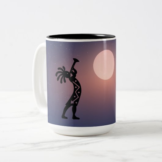 Indianeramerikanische Kokopelli-Tasse Zweifarbige Tasse (Vorderseite Links)