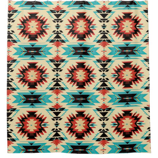 Indianeramerikanischer gemusterter Sonnenbrand Duschvorhang (Vorderseite)