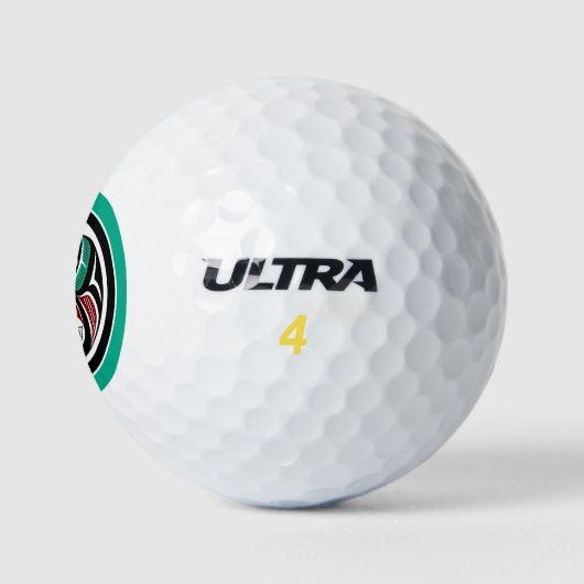 Indianeramerikanischer Roter Schwarz-weiß Haida Ot Golfball (Logo)