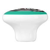 Indianeramerikanischer Roter Schwarz-weiß Haida Ot Keramikknauf (Seitenansicht)