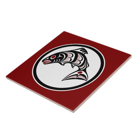 Indianeramerikanischer Roter Schwarzer Kunst Vecto Fliese (Seite)