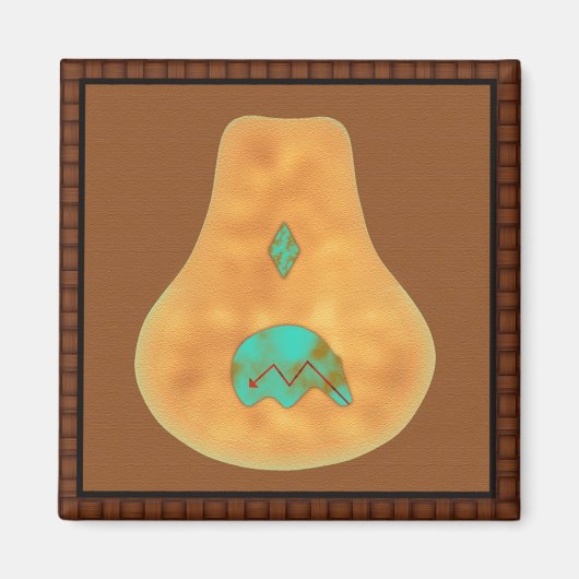 Indianeramerikanischer Zuni-Bär Magnet (Vorne)