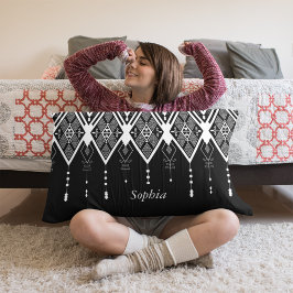 Indianeramerikanisches Schwarz-Weiß-Zoll Dekokissen