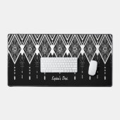 Indianeramerikanisches Schwarz-Weiß-Zoll Schreibtischunterlage (Tastatur & Maus)