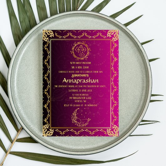 IndianerBaby "Annaprashan" Einladung