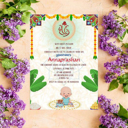 IndianerBaby "Annaprashan" Einladung