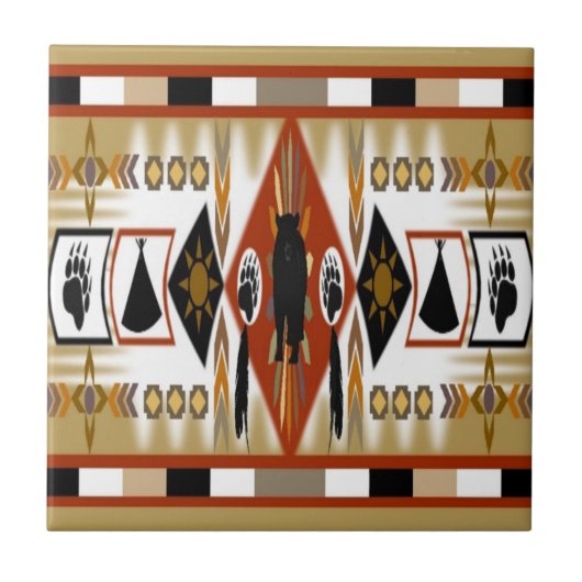 Indianerbär Fliese (Vorderseite)