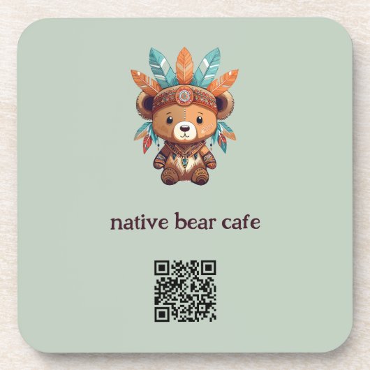 Indianerbär Getränkeuntersetzer (Vorderseite)