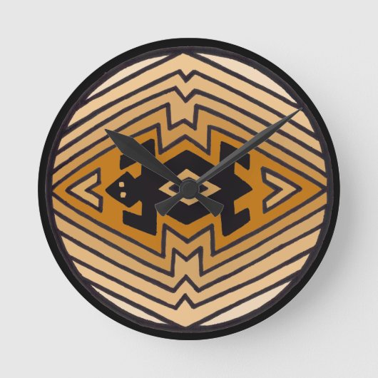 Indianerbär Runde Wanduhr (Vorderseite)