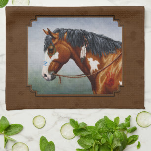 Indianerbucht Pinto Horse Brown Handtuch