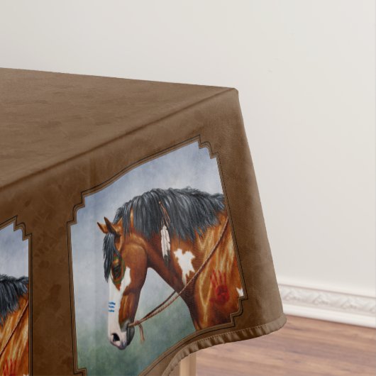 Indianerbucht Pinto Horse Brown Tischdecke (Beispiel)