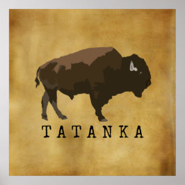 Indianerbüffalo | Bison | Zeichnend Tatanka Poster