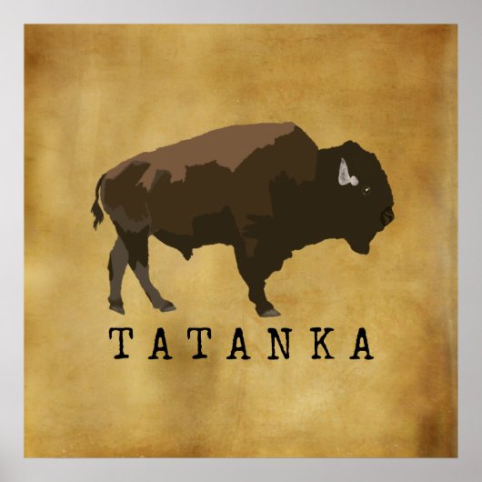 Indianerbüffalo | Bison | Zeichnend Tatanka Poster (Vorne)