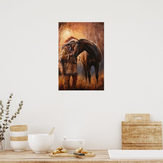 Indianerdrucke, Werteplakatpapier (Matte) Poster (Küche)
