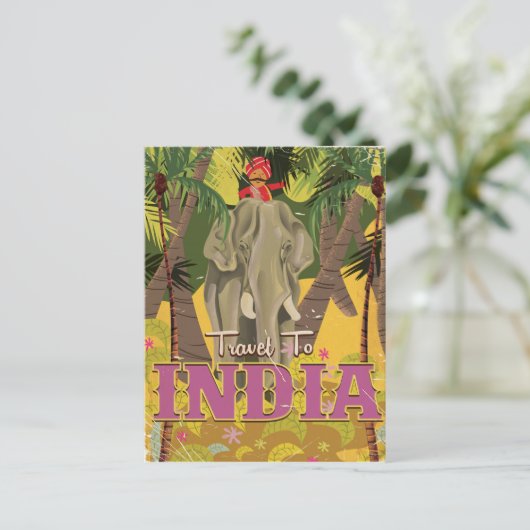 Indianerelefant Postkarte (Stehend Vorderseite)