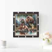 Indianererbe Quadratische Wanduhr (Zuhause)