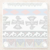 Indianerethnische Illustration Glasuntersetzer (Rückseite)