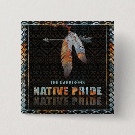 Indianerfeather Retro-Arrow Button (Vorderseite)