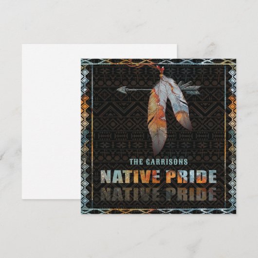 Indianerfeather Retro-Arrow Einladung (Vorne/Hinten)