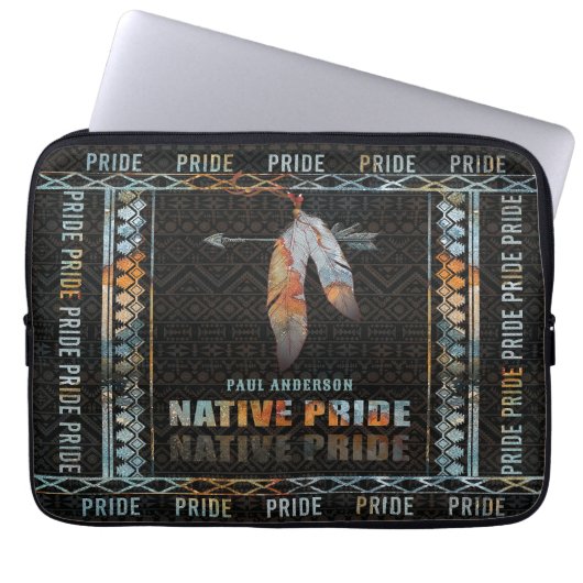 Indianerfeather Retro-Arrow Laptopschutzhülle (Vorderseite)