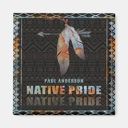 Indianerfeather Retro-Arrow Magnet (Vorne)