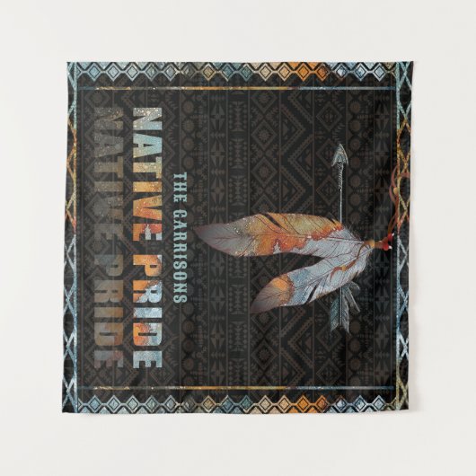 Indianerfeather Retro-Arrow Wandteppich (Vorderseite (Horizontal))