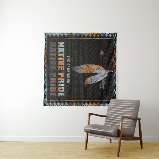 Indianerfeather Retro-Arrow Wandteppich (Beispiel (Horizontal))