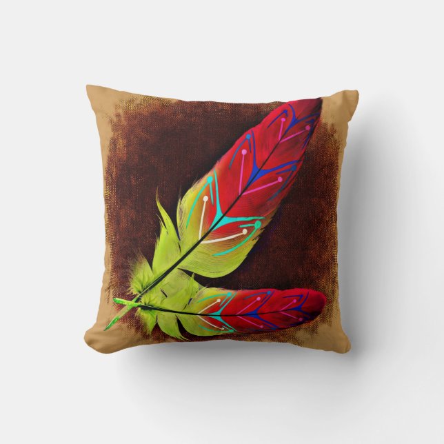 Indianerfeathers dekorative Throw Kissen (Vorderseite)