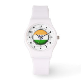 Indianerflagge Sporty White Silicon Watch Armbanduhr