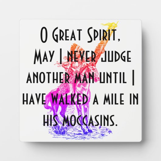 Indianergebet "O Great Spirit" Fotoplatte (Vorderseite)