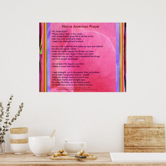 Indianergebet Poster (Küche)