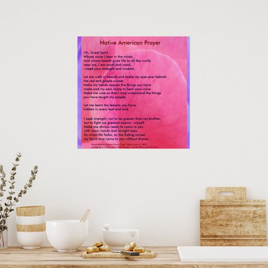 Indianergebet Poster (Küche)